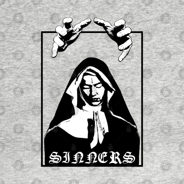 Sinners - Black Metal Design - White by Vortexspace